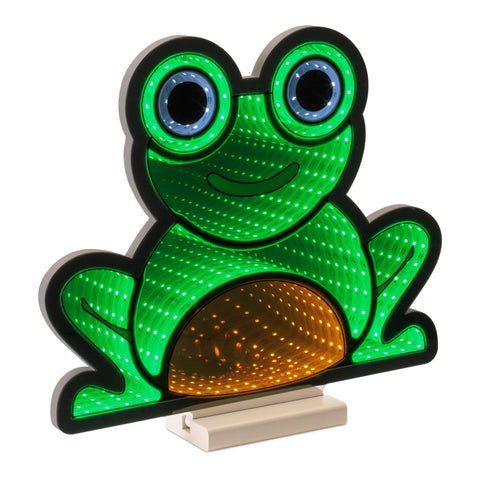 Sitting Frog Infinity Light, Acrylic, W/ UL Plug, 12"