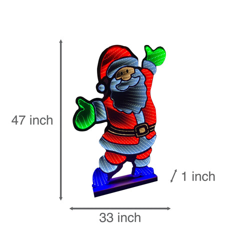 Infinity Standing Santa With Wooden Base (47")