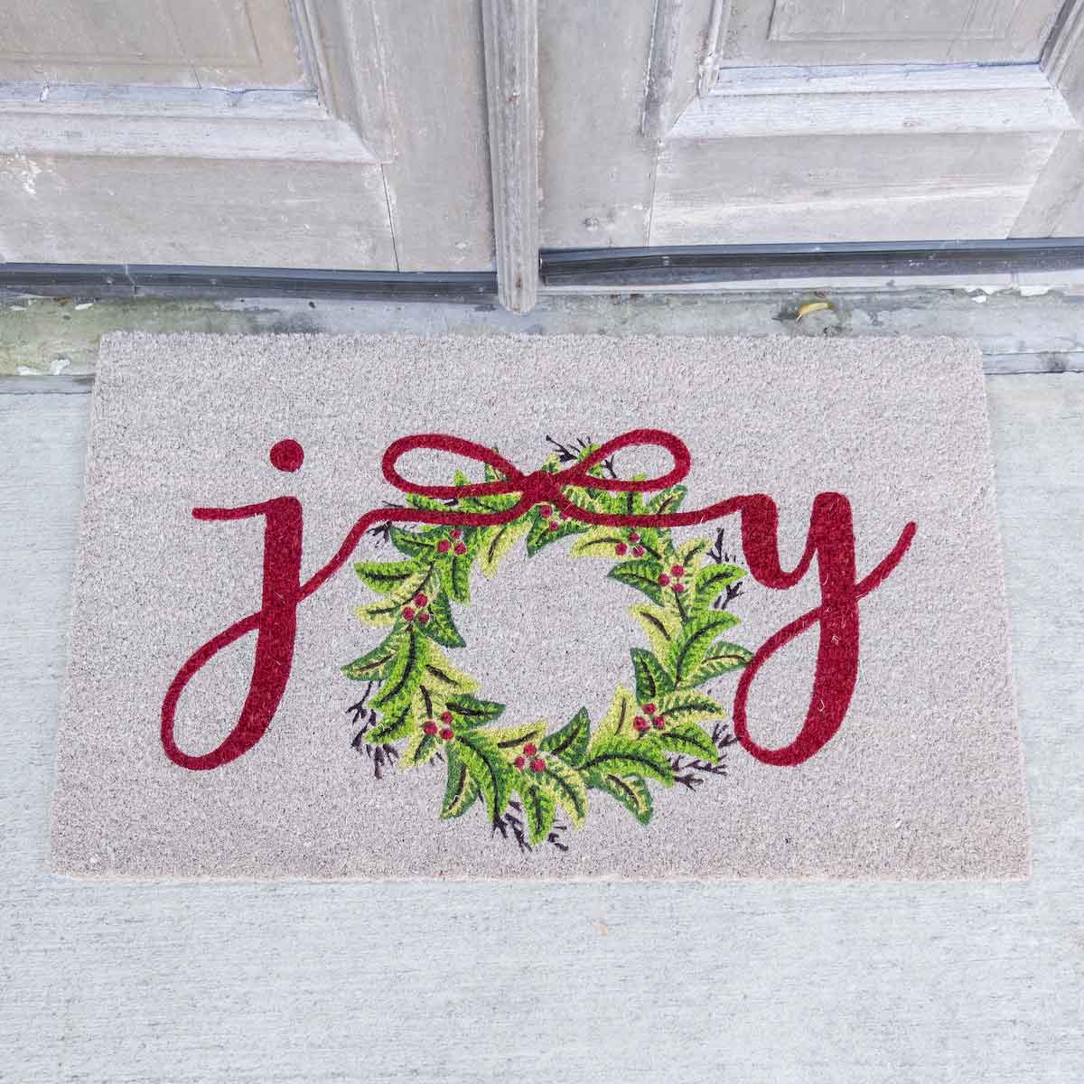 Joy Wreath Coir Doormat