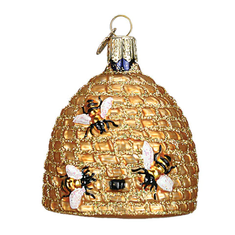 Bee Skep Ornament, 2.75"