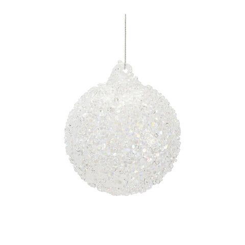White Glass Ornament, 5" (2 styles - sold individually)