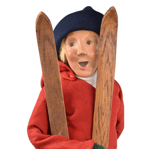 Skiing Man Caroler Figurine, 13"
