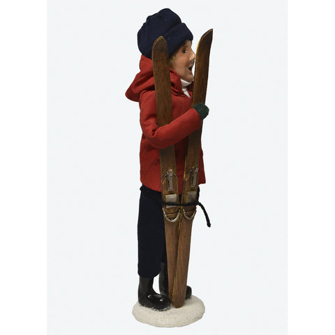 Skiing Man Caroler Figurine, 13"