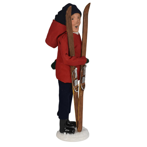 Skiing Man Caroler Figurine, 13"