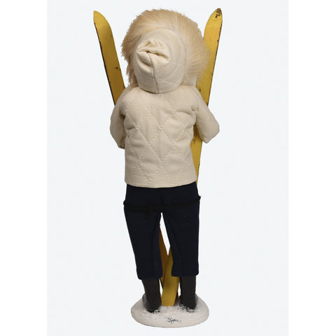 Skiing Woman Caroler Figurine, 13"