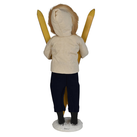 Skiing Woman Caroler Figurine, 13"