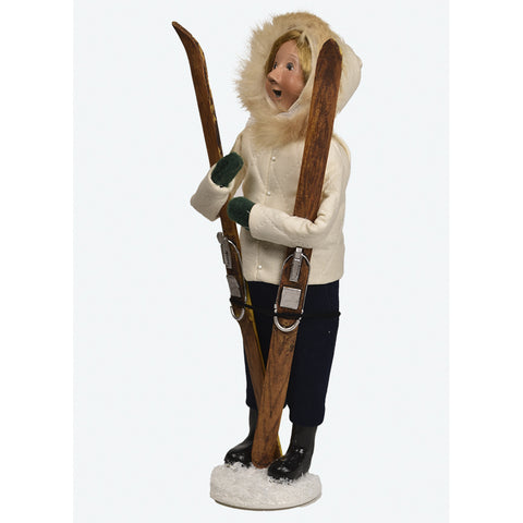 Skiing Woman Caroler Figurine, 13"