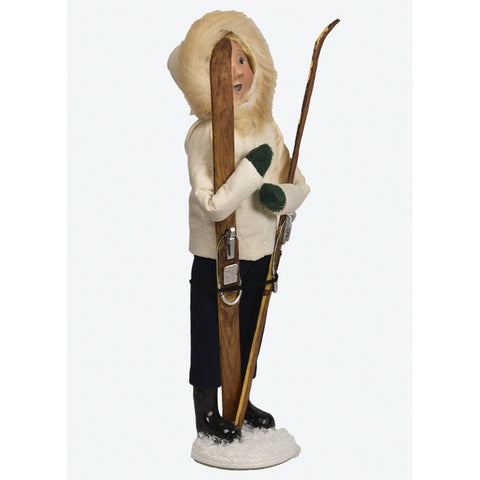 Skiing Woman Caroler Figurine, 13"