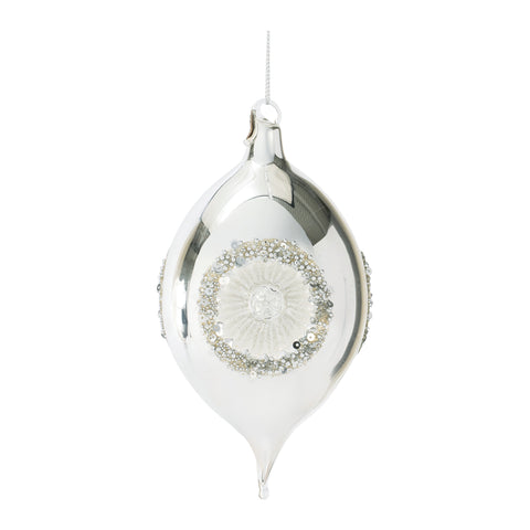 Silver Reflector Ornament, 4-5" (2 styles - sold individually)
