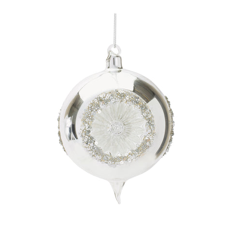Silver Reflector Ornament, 4-5" (2 styles - sold individually)