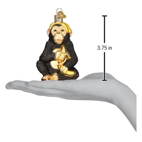 Chimpanzee Ornament, 3.75"