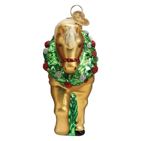 Horse With Wreath Ornament, 3.5"