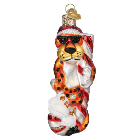 Chester Cheetah on Candy Cane Ornament