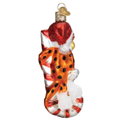 Chester Cheetah on Candy Cane Ornament