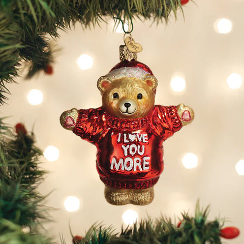 I Love You More Bear Ornament, 4.25"