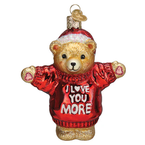I Love You More Bear Ornament, 4.25"