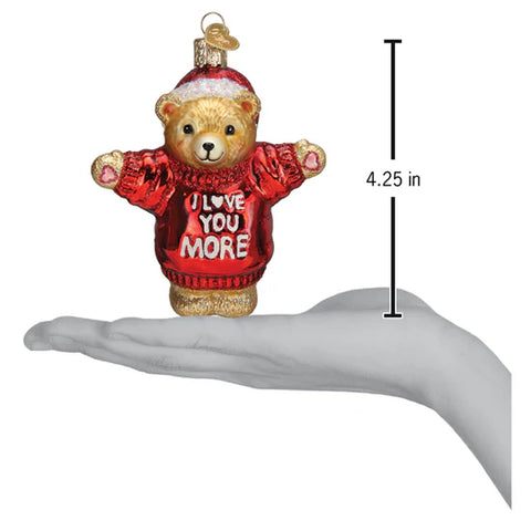 I Love You More Bear Ornament, 4.25"