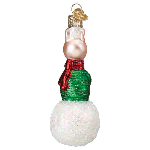 Piglet on Snowball Ornament