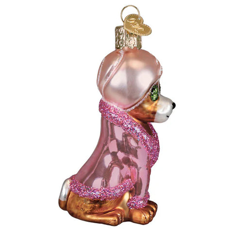 Spa Dog Ornament, 3.5"