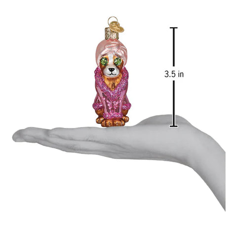Spa Dog Ornament, 3.5"