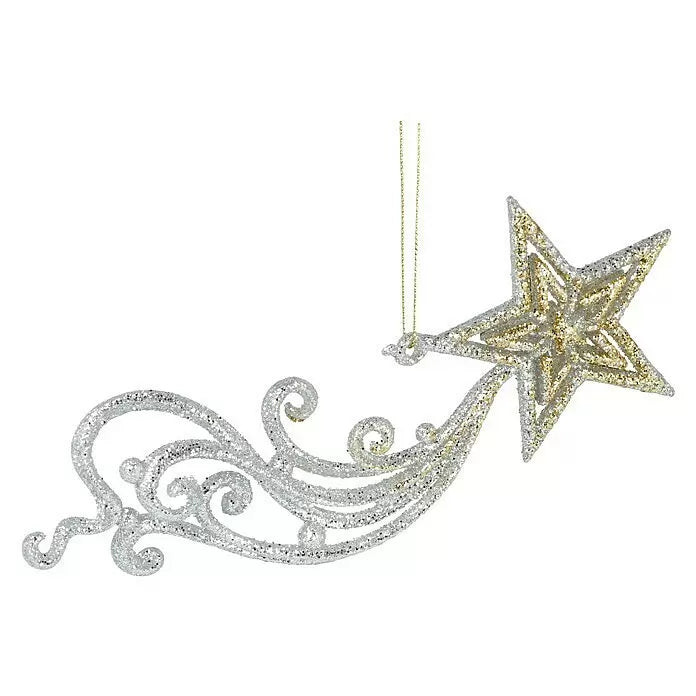 8"L Gold & Silver Shooting Star Ornament