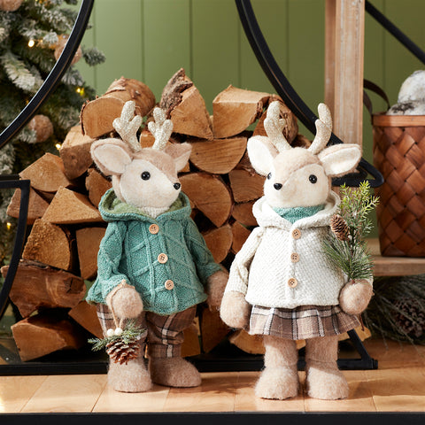 Winter Deer Figurine, 17.5" (2 styles - sold individually)