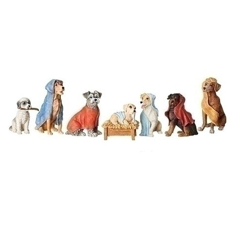 3.5"H 7-Piece Canine Nativity Scene Set