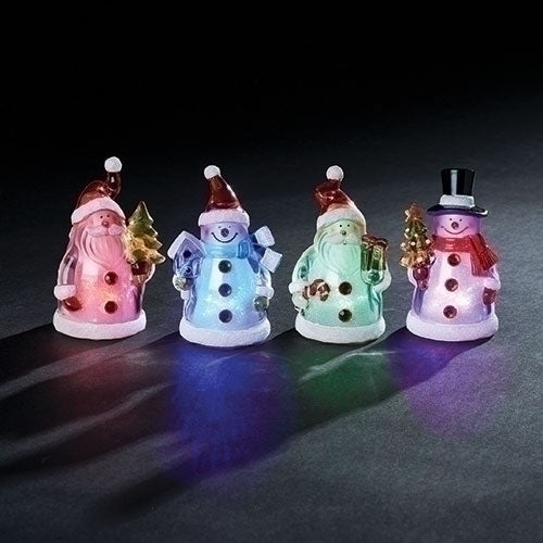 4"H LED Snowman or Santa Jingle Buddie