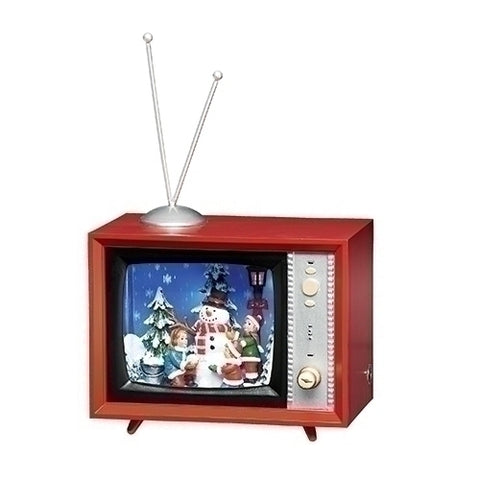 5"H Musical LED Red TV Water Globe