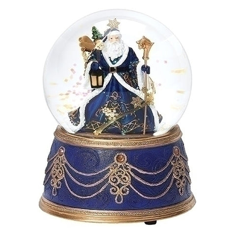 5.5"H Musical Blue Santa Water Globe