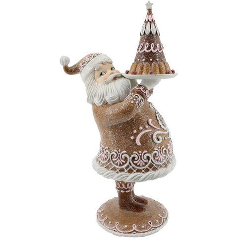 Gingerbread Santa Figurine W/ Cake, 17"