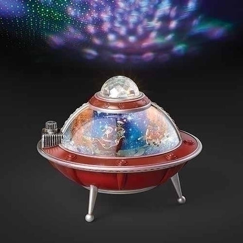 LED Musical Swirl UFO Water Globe, 8.75"