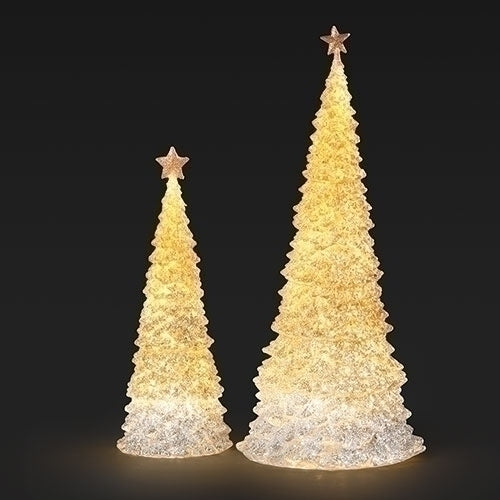 11" or 17" Lighted Gold & Copper Ombre Glitter Tree Figurine