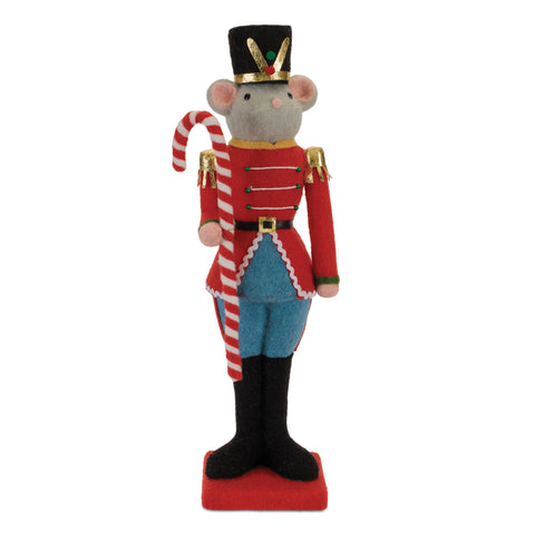 Mouse Soldier w/Candy Cane Figurine, 22"