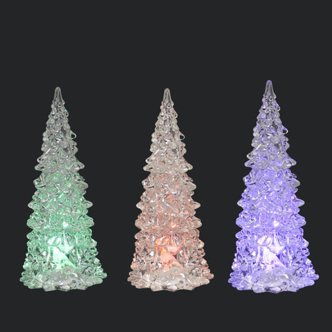 LED Lighted Trees, Set of 5, 7-9"