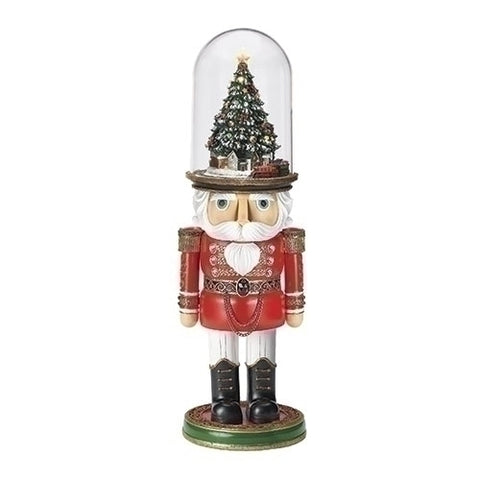 Lighted Musical Nutcracker W/ Tree Hat And Rotating Train, 25"