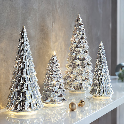 Lighted Trees, 6" - 11" (Set of 4)