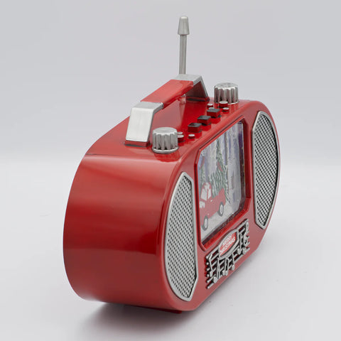 Confetti Lites Lighted Swirl Retro Radio W/ Red Truck & Cardinals Scene, 6"