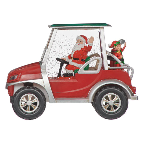 Confetti Lites Lighted Swirl Santa's Jolly Golf Cart Ride, 7"