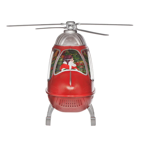 Confetti Lites Lighted Musical Swirl Santa's Holiday Helicopter, 8"
