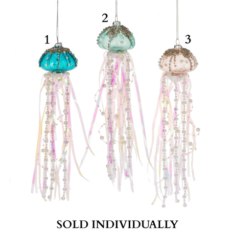 12"H Jelly Fish Ornament, Glass (3 Styles - Sold individually)