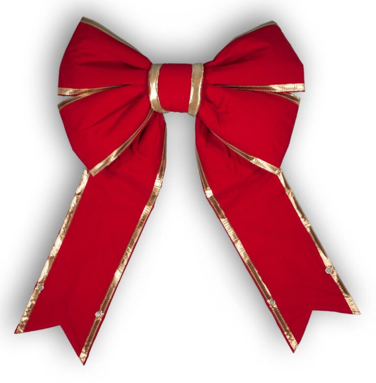 18″ or 24" Red Velvet Bow with Gold Edge – Commercial Grade