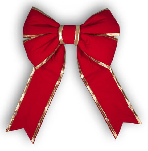 18″ or 24" Red Velvet Bow with Gold Edge – Commercial Grade (sold individually)