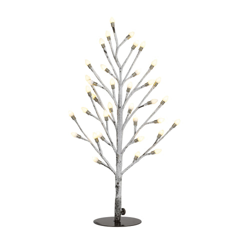 18" 36L White Cap WW Flocked Flat Stick Tree