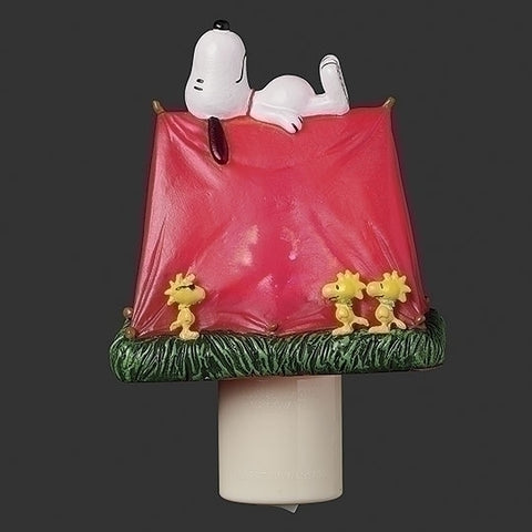 Lighted Tent Snoopy Night Light W/ Woodstock, 5"
