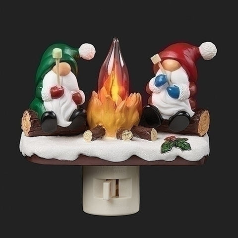 Gnomes By Campfire Night Light, 4"