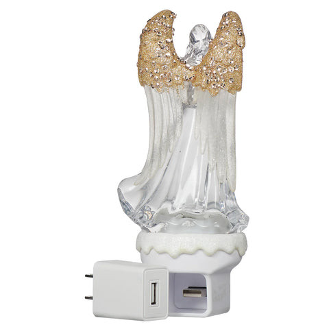 Angel with Gold Wings Swirl Night-Light, 7"