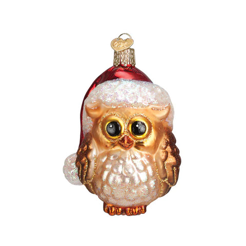 Santa Owl Ornament, 3.75"