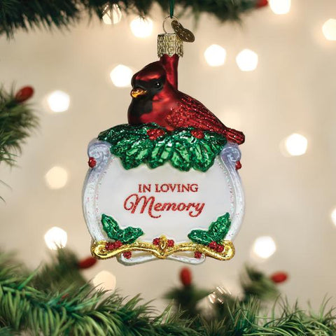 Memorial Cardinal Ornament, 4.25"