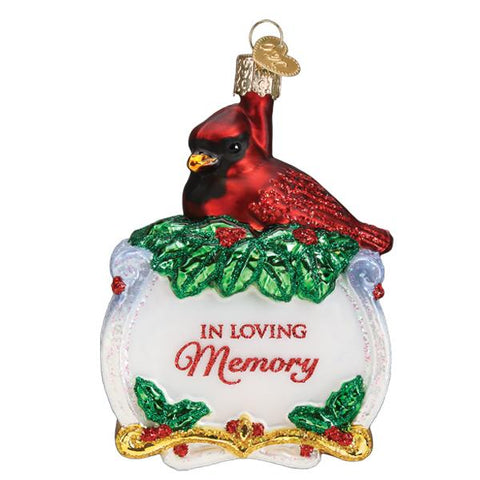 Memorial Cardinal Ornament, 4.25"